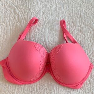 Victoria's Secret Body By Victoria Perfect Shape Vibrant Pink Lace Bra 36DD